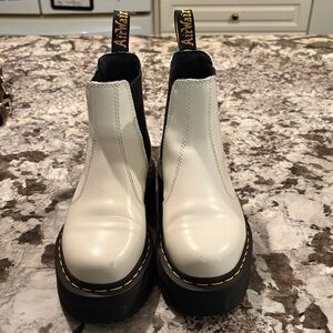 Dr. Martens Women's White and Black Chelsea Boots